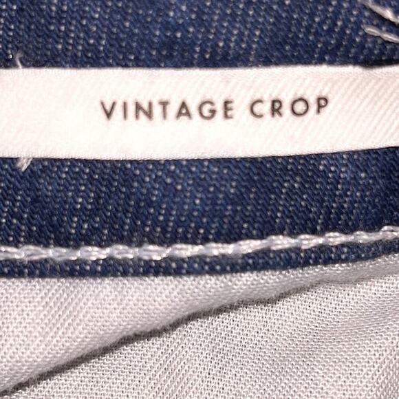 Jordache Jeans Women's Size 30 Blue Dark Wash Vintage Crop White Stitching - Picture 7 of 8